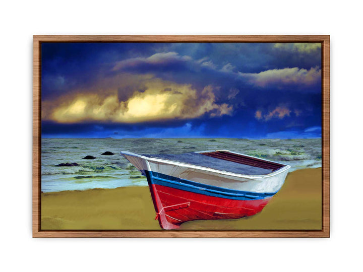 Colorful Boat Beach Painting 