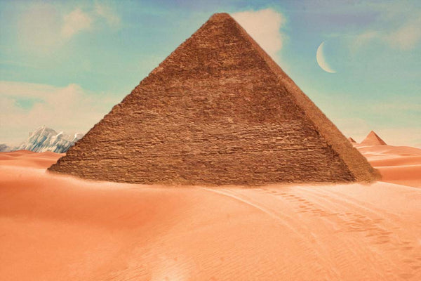 Brown Pyramid Moon Painting