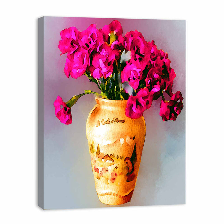 Red Flower and Vase Painting 