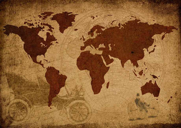 Worldmap Black Painting