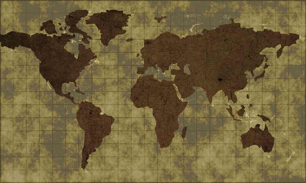 Worldmap Green Painting