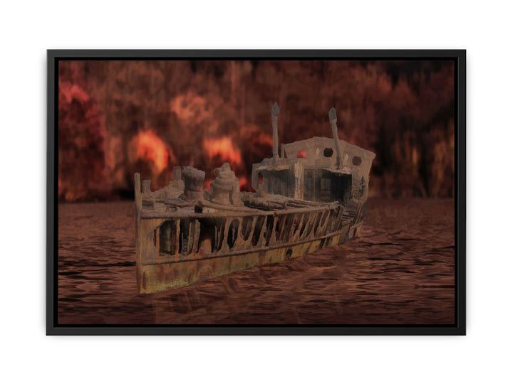 Vintage Boat Painting 