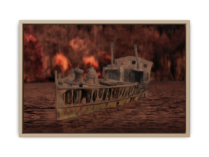 Vintage Boat Painting 