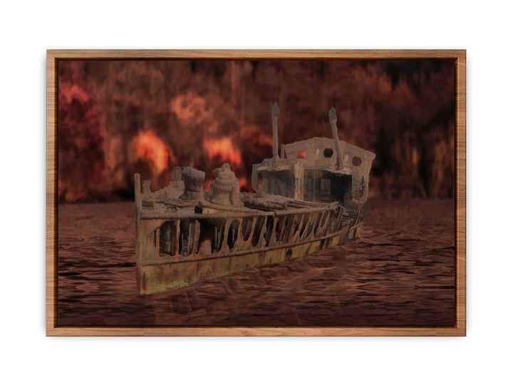 Vintage Boat Painting 