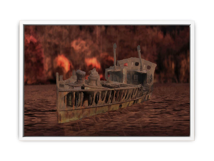 Vintage Boat Painting 