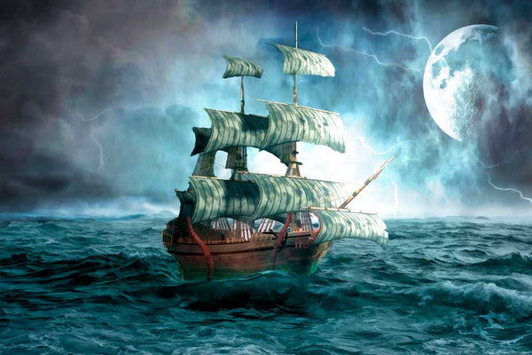 storm ship painting