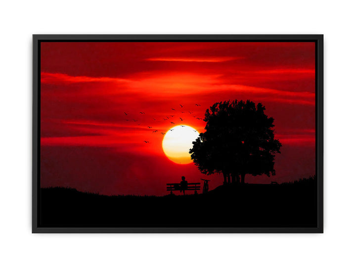 Sunset Alone Boy Painting 