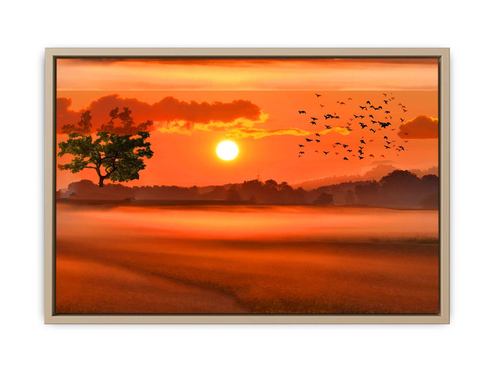 Sunset Brids Painting 
