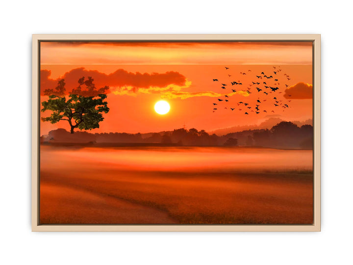 Sunset Brids Painting 