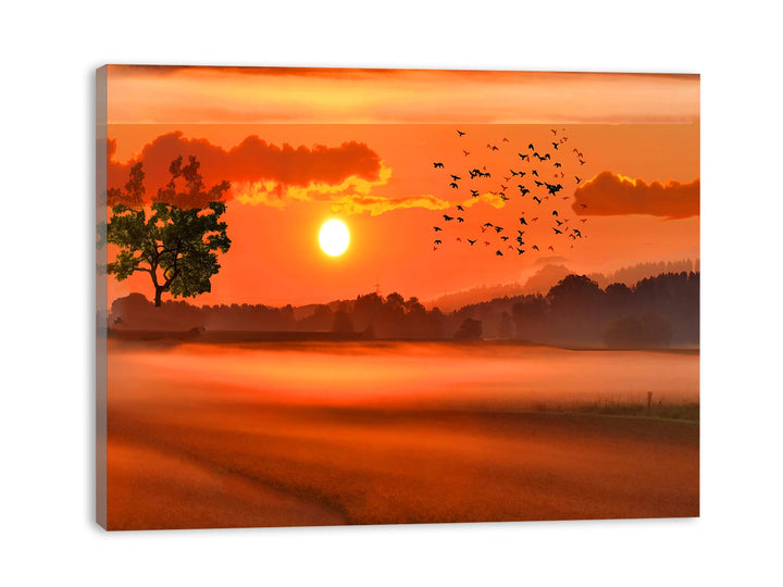 Sunset Brids Painting 
