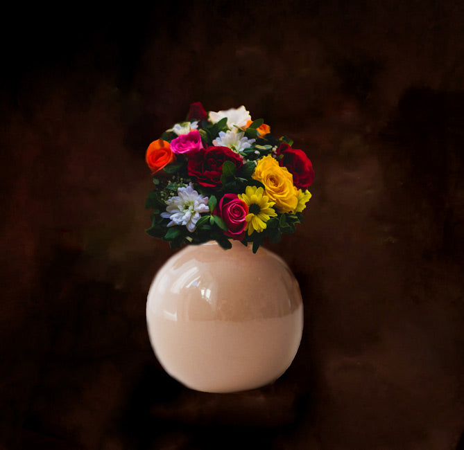 Multicolor Flower Vase Painting