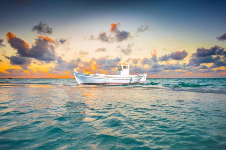 White Boat Painting
