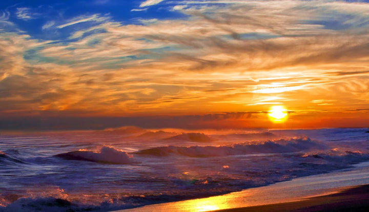 Sea Waves Beach  Sunset Painting