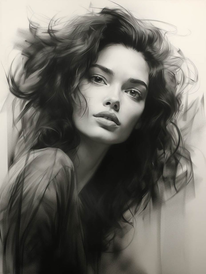 Charcoal Portrait Painting