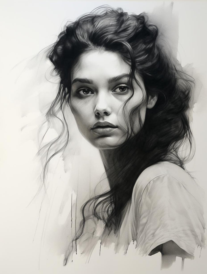 Charcoal Portrait Painting